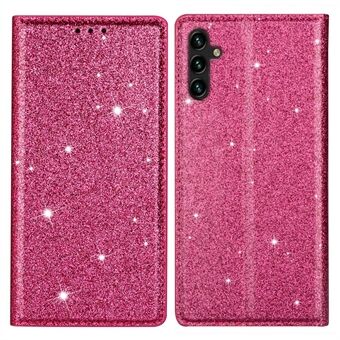 Samsung Galaxy A14 5G Glitter Bling PU Nahka Magneettinen Automaattisesti imeytyvä kotelo Korttiteline Stand kääntyvä puhelimen kansi