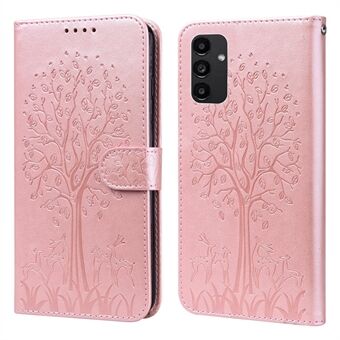 Lompakkopuhelinkotelo Samsung Galaxy A14 5G, PU-nahkainen Deer Tree Pattern Stand Flip Cover