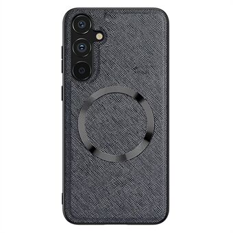 Samsung Galaxy A14 5G magneettiselle puhelinkuorelle Cross Texture Nahkapäällysteinen TPU-puhelinkuori