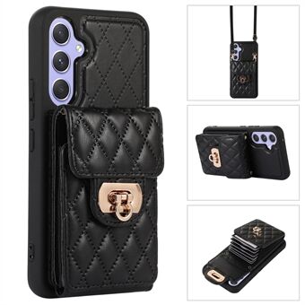 Samsung Galaxy A14 4G / 5G korttitelineen Crossbody Case PU Nahka + TPU Kickstand puhelimen suojakuori