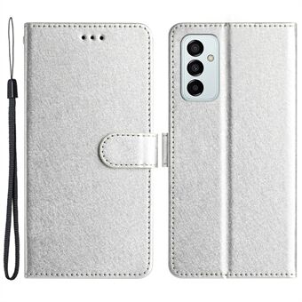 Puhelinkuori Samsung Galaxy A14 4G / 5G, Stand Silk Texture PU-nahkainen lompakkokotelo käsihihnalla