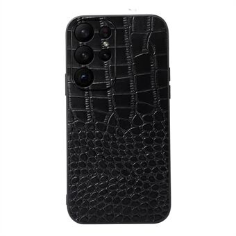 Samsung Galaxy S23 Ultra Crocodile Texture Anti-Shock -puhelinkotelolle aito lehmännahkainen nahkapäällysteinen PC+TPU-kuori