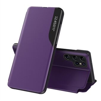 PU-nahkainen puhelinkuori Samsung Galaxy S23:lle Ultra Protective Case Putoamisen estävä Näkymäikkuna Folio Flip- Stand