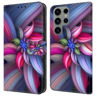 Samsung Galaxy S23 Ultra 3D Pattern -puhelinkotelolle PU-nahkainen Stand kansi