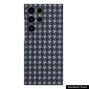 Samsung Galaxy S23 Ultra Aramid Fiber -puhelinlaukku, houndstooth-kuviointi, tippumissuojattu puhelinkotelo