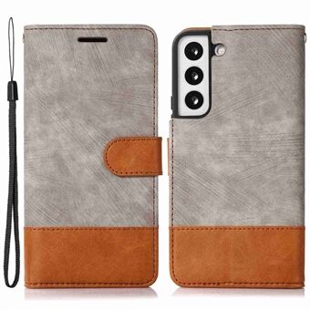 Samsung Galaxy S23 Skin-Touch Feeling PU-nahkainen lompakkopuhelinkotelo, kaksivärinen Stand Magneettinen sulkeminen koko kehoa suojaava suojus hihnalla