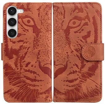 Samsung Galaxy S23 Tiger Pattern Painettu lompakko PU-nahkainen Stand magneettilukko suojaava puhelinkotelo