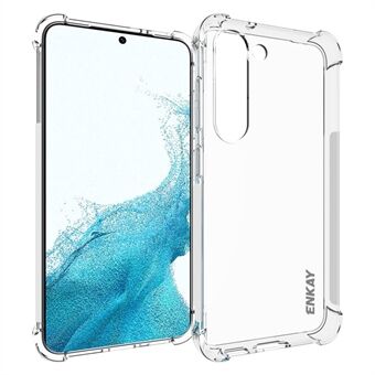 ENKAY HAT Prince Samsung Galaxy S23 TPU:lle paksunnetut kulmat Iskunvaimennuskotelo Liukumaton nauha Edge Kirkas puhelimen suojus