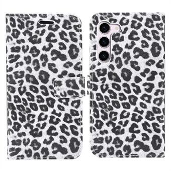 Samsung Galaxy S23 PU-nahkaiselle läppäkotelolle Leopard Pattern Stand Lompakon puhelimen suojakuori