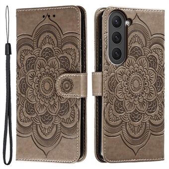 Samsung Galaxy S23 PU-nahka+TPU-puhelimen suojus painatus Mandala Flower Flip Stand -matkapuhelinkotelo