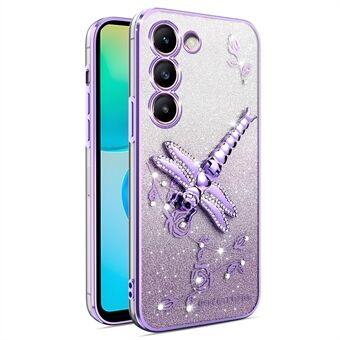 KADEM Samsung Galaxy S23+ Kotelo Sudenkorento Kickstand TPU Kukat Kimalteleva Puhelinkuori