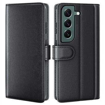 Samsung Galaxy S23+ Stand Wallet -puhelinkotelolle aitoa halkaistua nahkaa Folio Flip -suojakuori