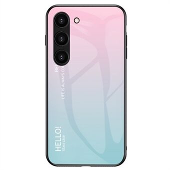 Samsung Galaxy S23+ Gradient Color Iskunkestävä Puhelinkuori Karkaistu Lasi Kova PC Pehmeä TPU Pudotusta estävä Hybridi Suoja