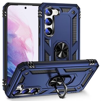 Samsung Galaxy S23+:lle Putoamisenkestävä Military Grade Case Case Ring Kickstand Design PC + TPU takakansi