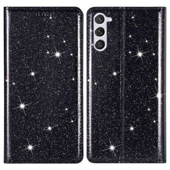 Samsung Galaxy S23+ Glitter Sequins Taitettava Stand PU-nahkainen korttipidike putoamisen estävä suojus