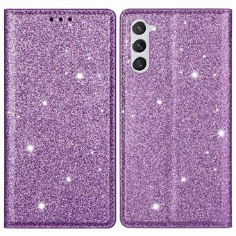 Samsung Galaxy S23+ Glitter Sequins Taitettava Stand PU-nahkainen korttipidike putoamisen estävä suojus