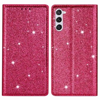 Samsung Galaxy S23+ Glitter Sequins Taitettava Stand PU-nahkainen korttipidike putoamisen estävä suojus