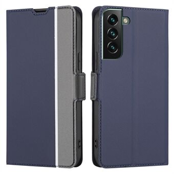 Samsung Galaxy S23+:lle Twill Texture PU-nahkainen Flip Stand Korttipaikat Design Turvallinen kaksoismagneettilukko puhelinkotelo