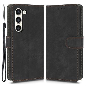 Samsung Galaxy S23+ Flip Wallet -puhelintelineen Stand PU-nahkainen RFID-suojakotelo puhelimen suojus hihnalla