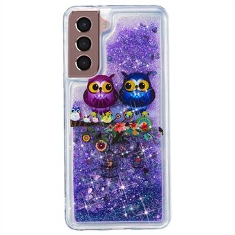 Samsung Galaxy S23+ Glitter Liquid Quicksand TPU -puhelimen kannen kohokuvioinen puhelinkotelo