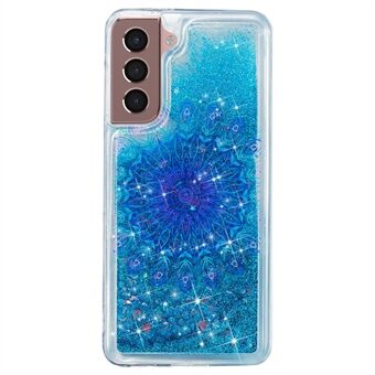 Samsung Galaxy S23+ Glitter Liquid Quicksand TPU -puhelimen kannen kohokuvioinen puhelinkotelo