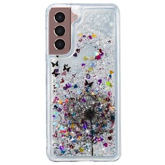 Samsung Galaxy S23+ Glitter Liquid Quicksand TPU -puhelimen kannen kohokuvioinen puhelinkotelo