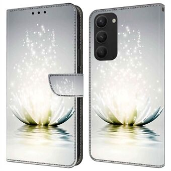 Samsung Galaxy S23+ Flip-puhelinkotelolle PU-nahkainen 3D-kuvioinen lompakkotelineen Stand