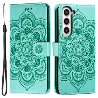 Samsung Galaxy S23+:lle painatus Mandala Flower Phone Cover Flip PU Nahkainen Stand Suojakotelo