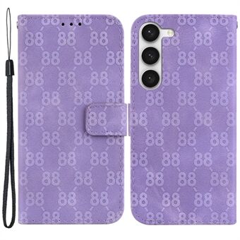 PU-nahkakuori Samsung Galaxy S23+ -puhelimelle, 8-muotoinen painettu Stand Folio Flip Wallet -puhelimen kansi