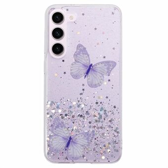 AW-sarja Samsung Galaxy S23+ -kuorelle, jossa on TPU+PVC-kimalteleva epoksypuhelinkotelo ja iso takalinssireikä.