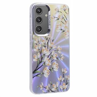 Samsung Galaxy A54 5G -kukkakuosi-laukku Laser Bling -materiaalilla, PC+TPU