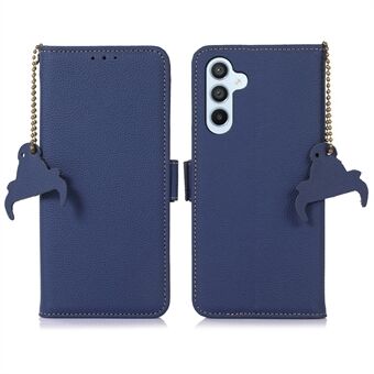 Magneettisesti suljettava puhelinkuori Samsung Galaxy A54 5G:lle, RFID-esto lompakko aitoa nahkaa jalustan Stand