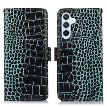 Samsung Galaxy A54 5G Crocodile Texture -puhelimen kotelolle aito lehmännahkainen Stand RFID-estävä pudotuksenesto