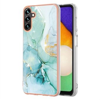 Samsung Galaxy A54 5G YB IMD Series-2 Sormenjäljettömälle Marmorikuvioiselle puhelinkotelolle Pehmeä TPU Galvanointikehys Kuori IMD Takakansi