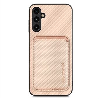 Samsung Galaxy A54 5G irrotettavalle 2-in-1 magneettikorttitelineelle puhelinkuorelle hiilikuitukuvioinen suojakuori