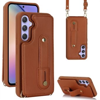 Samsung Galaxy A54 5G ranneke Kickstand Suojakuori Korttipidike Design PU Nahka + TPU puhelinkotelo