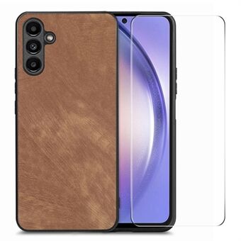 ENKAY HAT Prince Samsung Galaxy A54 5G Retro PU nahka + PC-puhelinkotelo korkealla alumiinipiilasikalvolla