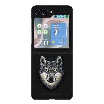 RAIGOR INVERSE Wolf -sarja Samsung Galaxy Z Flip5 5G -kotelolle Kirjontapuhelimen takakansi - Musta