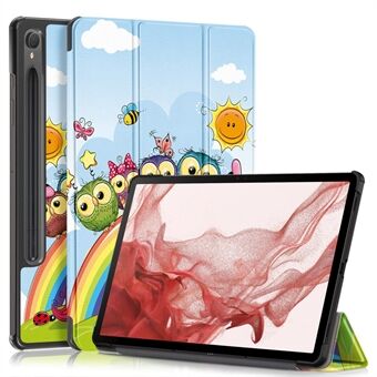 Samsung Galaxy Tab S9 11-tuumainen SM-X710, SM-X716B, SM-X718U Pattern Printing Nahkakotelo Taitettava teline älykäs kansi