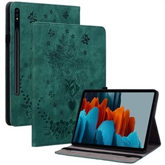 Samsung Galaxy Tab S9 Stand Folio -kotelo PU-nahkaa korttitaskulla painatuksella Tabletin kansi