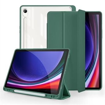 Samsung Galaxy Tab S9 Suojaava Tablettikotelo Kolmitaittuva Teline PC+TPU+PU Kirkas Takakansi Kääntösuoja