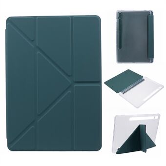 Samsung Galaxy Tab S9 PU+Acrylic+TPU -kotelo Origami-kolmiosainen telineella Tabletti-kansi Automaattinen herätys / lepotila Iskunkestävä kotelo