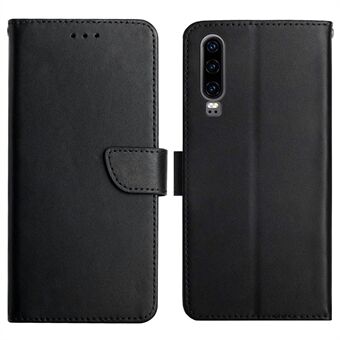 Nappa Texture Magneettisesti suljettava Stand Lompakkokotelo Flip aitoa nahkaa + TPU-puhelimen kuori Huawei P30:lle