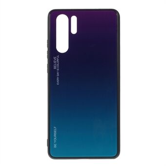 Varten Huawei P30 Pro Gradient Color Glass + PC + TPU Hybrid Cover