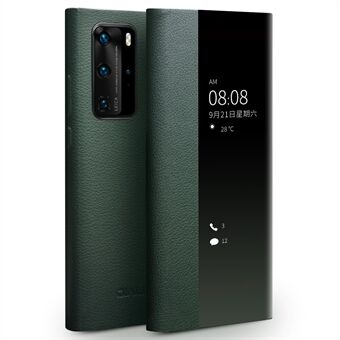 QIALINO Auto Wake / Sleep Function Aito nahka Ultraohut puhelinkuoren suojus näköikkunalla Huawei P40:lle