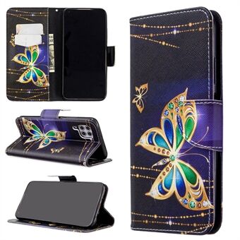 Kuvioiden tulostus Lompakko Stand Leather Phone Flip Case Huawei P40 lite / nova 6 SE / Nova 7i