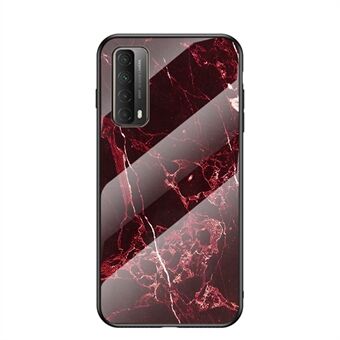 TPU + PC + karkaistu lasi, marmoroitu matkapuhelimen hybridisuojus Huawei P Smart 2021 / Y7a: lle