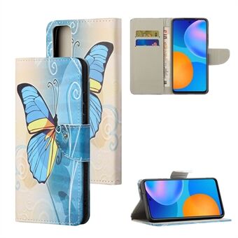 Stand Cross Texture Nahkainen lompakkokotelo Huawei P Smart 2021/Y7a:lle