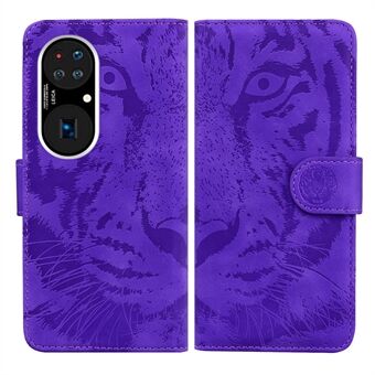 Tiger Pattern -painatusnahkainen kansi Huawei P50 Pro Stand