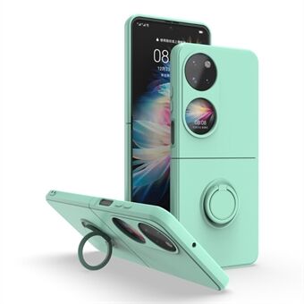 Pyörivä Ring Kickstand Hard PC Anti-Slip Iskunvaimennus suojaava puhelinkotelo Huawei P50 Pocketille